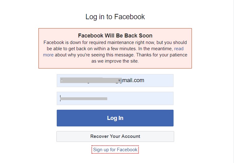 facebook down