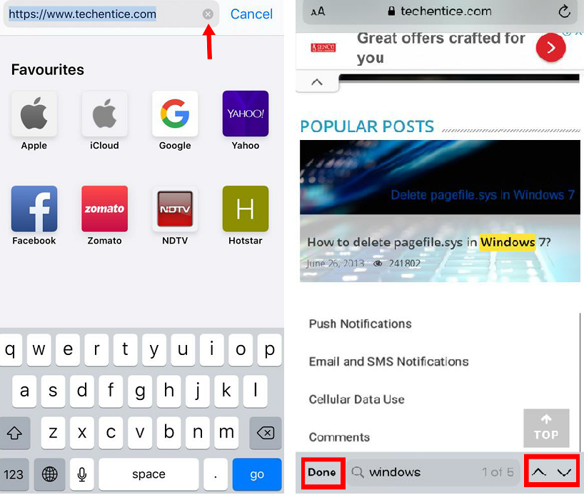 How To Find Text On A Web Page In Safari Browser For iOS Devices