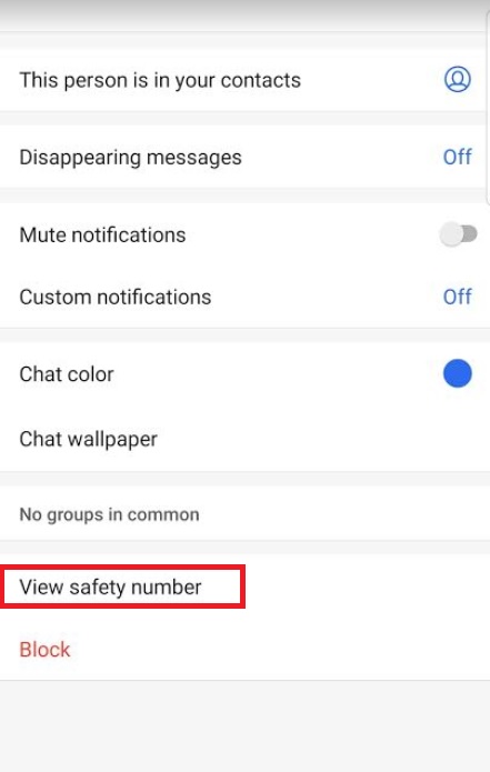 How To Verify Security Of A Contact On Signal?