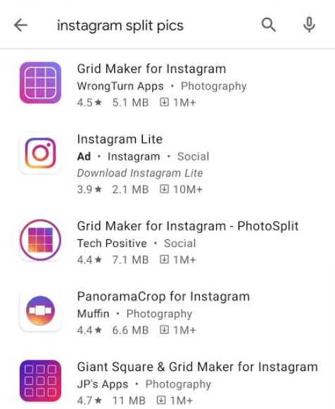 how to split photos into grid for instagram