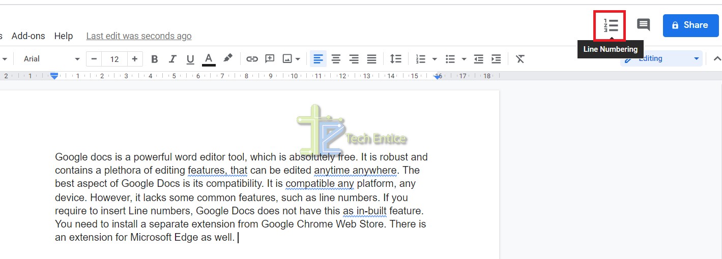 How To Insert Line Numbers In Google Docs Document