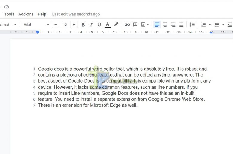 Can I Add Line Numbers In Google Docs