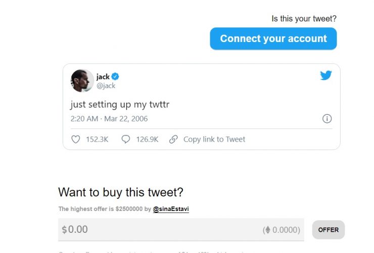 Co-Founder Of Twitter Jack Dorsey Selling First Ever Tweet As NFT