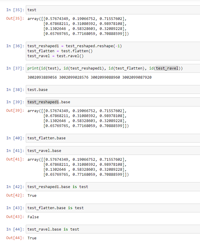 NumPy: Difference between reshape(), flatten(), ravel() – When to use what?