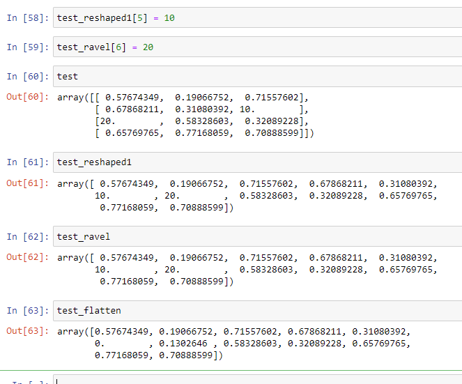 NumPy: Difference between reshape(), flatten(), ravel() – When to use what?