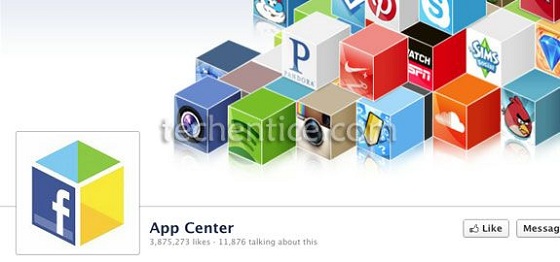 facebook app center page